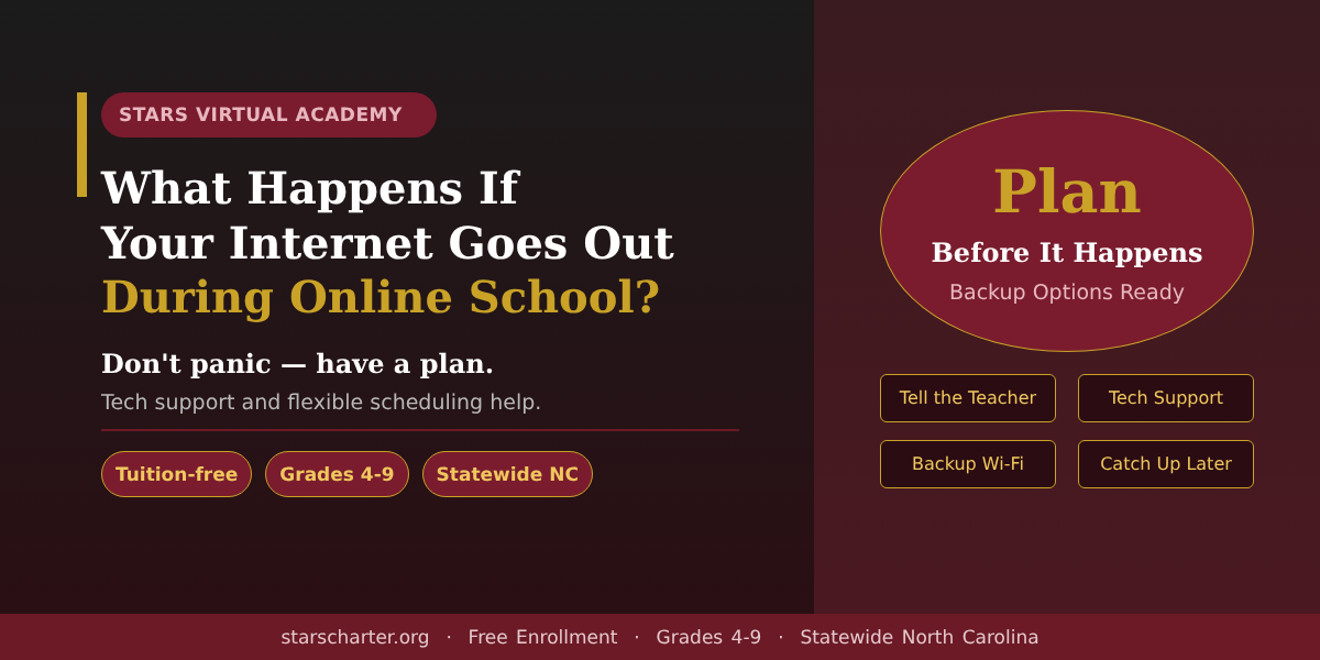 Student checking home internet connection during online school in North Carolina